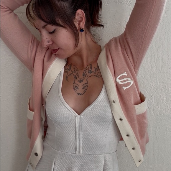 Sandro Blush Pink Wool Cashmere Cardigan Sweater - Picture 1 of 9